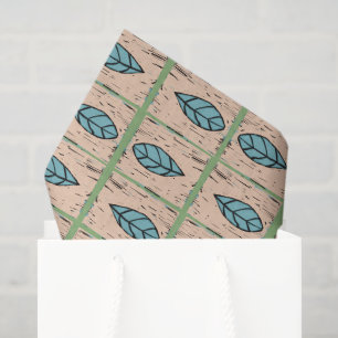Elegant watercolor botanical leaves greenery tissue paper