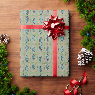 Elegant watercolor botanical leaves greenery wrapping paper