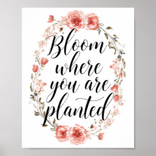 Elegant Watercolor Botanical Message Poster