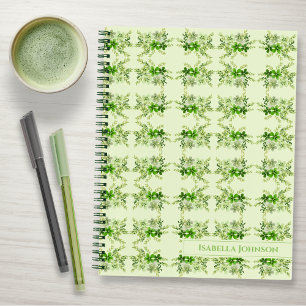 Elegant watercolor Botanical Personalised Name Notebook