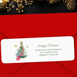 Elegant Watercolor Botanical Return Address