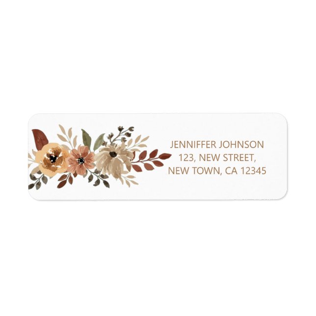 Elegant Watercolor Botanical Return Address Label (Front)