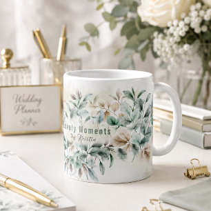 Elegant Watercolor Botanical Wedding Planner Coffee Mug