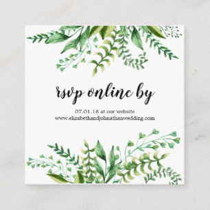 Elegant Watercolor Botanical Wedding RSVP Inserts