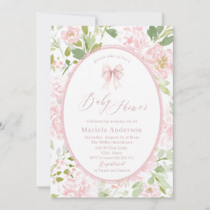 Elegant Watercolor bow grandmillenial vintage Bab Invitation