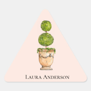 Elegant watercolor Boxwood Topiary sticker