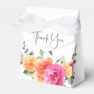 Elegant Watercolor Bright Flower Bridal Shower Favour Box