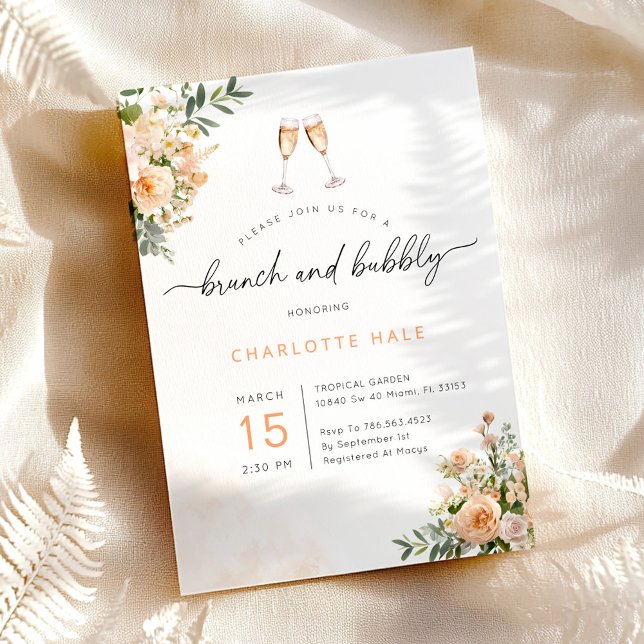 Elegant Watercolor Brunch and Bubbly invitations (Creator Uploaded)