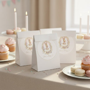 Elegant Watercolor Bunny Birthday  Classic Round Sticker