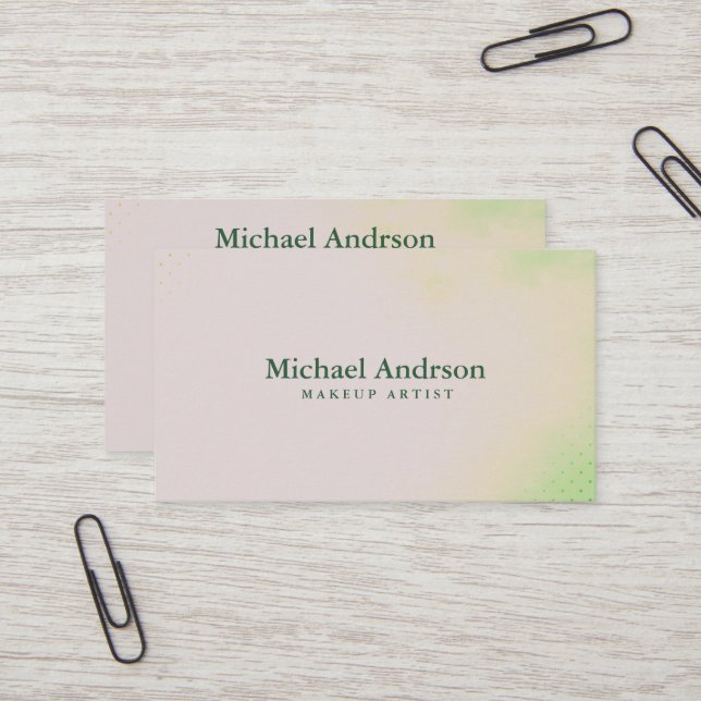 Elegant Watercolor Business Card (Front/Back In Situ)