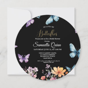 Elegant Watercolor Butterflies Bridal Shower Invitation