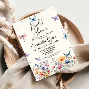 Elegant Watercolor Butterflies Bridal Shower Invitation