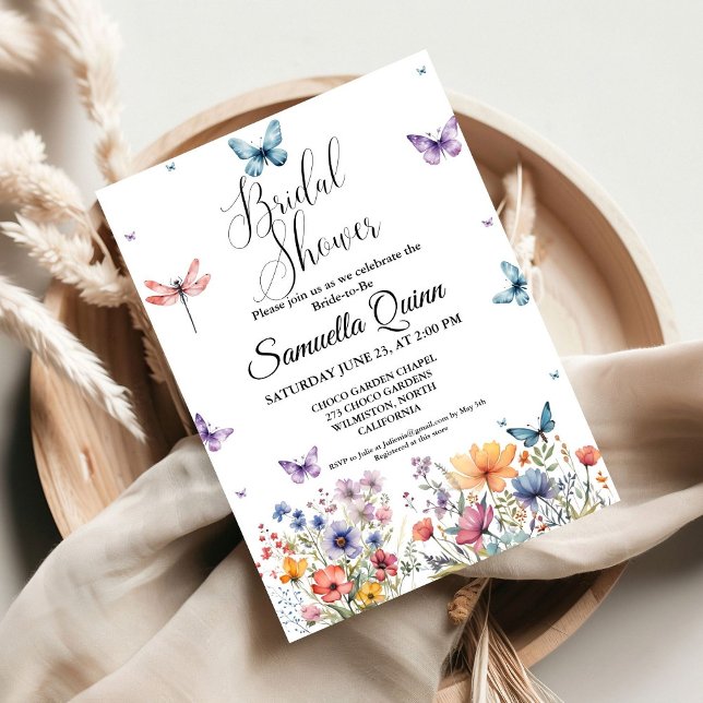 Elegant Watercolor Butterflies Bridal Shower Invitation (Creator Uploaded)