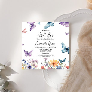 Elegant Watercolor Butterflies Bridal Shower Invitation