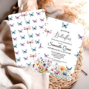 Elegant Watercolor Butterflies Bridal Shower Invitation