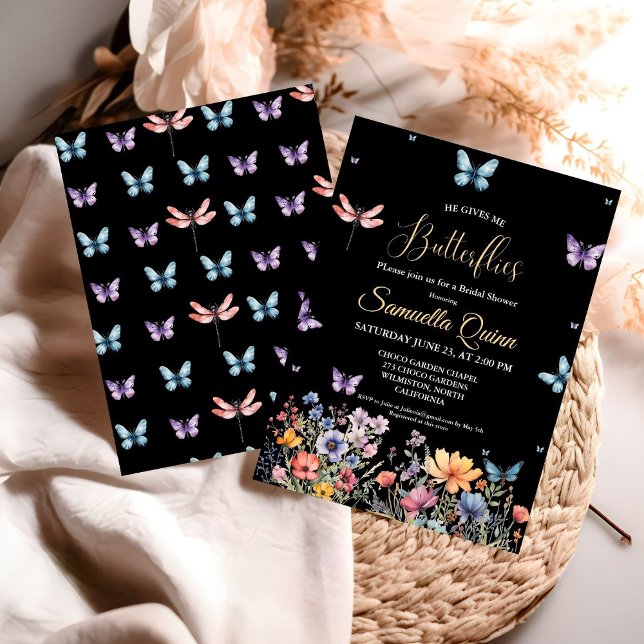Elegant Watercolor Butterflies Bridal Shower Invitation (Creator Uploaded)