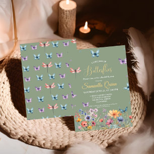 Elegant Watercolor Butterflies Bridal Shower Invitation