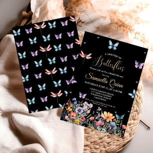 Elegant Watercolor Butterflies Bridal Shower Invitation