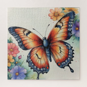 Elegant Watercolor Butterflies Nature Inspired  Jigsaw Puzzle