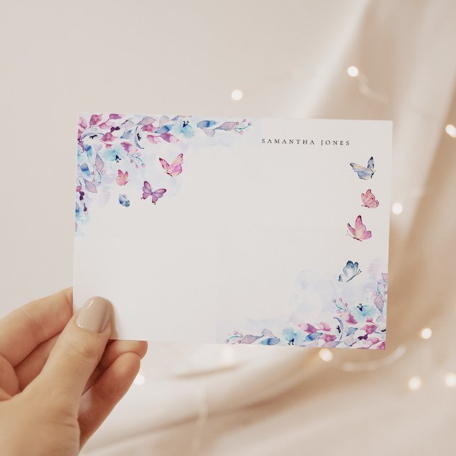 Elegant Watercolor Butterflies Simple Enclosure Card (Creator Uploaded)