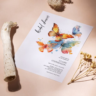 Elegant Watercolor Butterfly Bridal Shower Invite