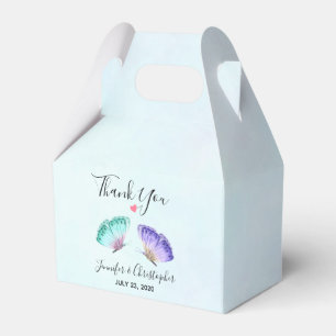 Elegant Watercolor Butterfly Duo Wedding Favour Box