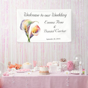 Elegant Watercolor Calla Lilies Romantic Floral Banner