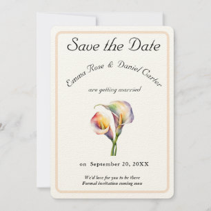 Elegant Watercolor Calla Lilies Romantic Floral Save The Date