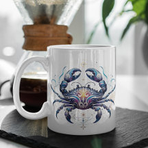 Elegant Watercolor Cancer Zodiac Custom Mug