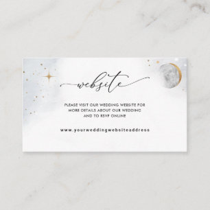 Elegant Watercolor Celestial Wedding Website  Enclosure Card