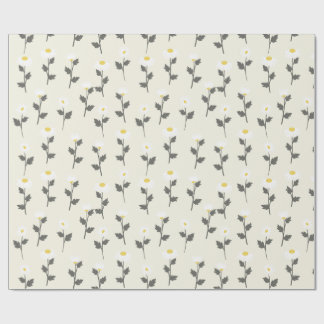 Elegant Watercolor Chamomile Daisy Floral Wrapping Paper