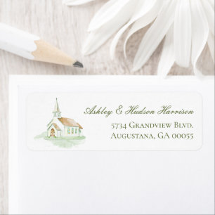 Elegant Watercolor Chapel Return Address