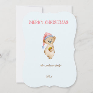 Elegant Watercolor Christmas bear
