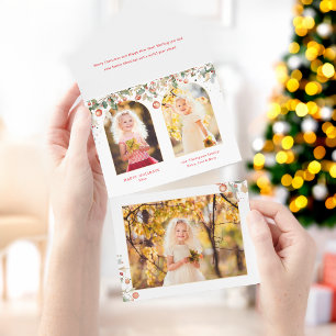 Elegant Watercolor Christmas Botanical Arch Photo All In One Invitation