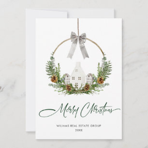 Elegant Watercolor Christmas Composition Corporate Holiday Card