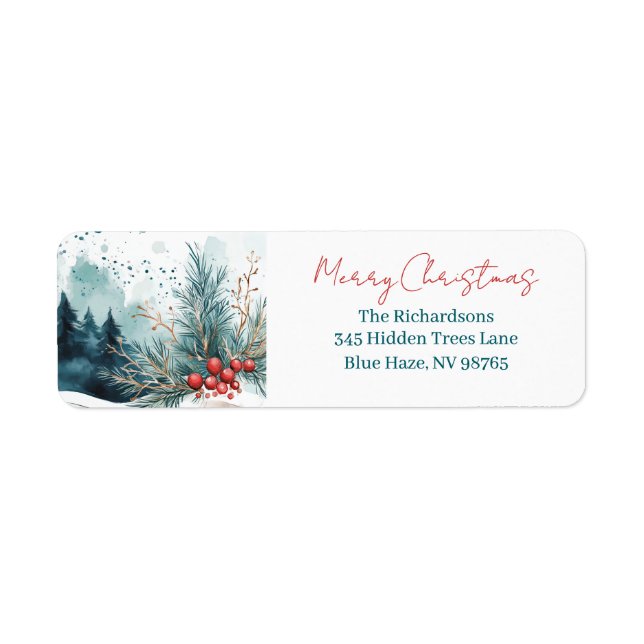 Elegant Watercolor Christmas Forest (Front)