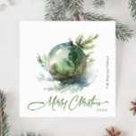Elegant Watercolor Christmas Ornament Greeting Holiday Card<br><div class="desc">Feel free to contact me if you need any help or new item. I respond soon.</div>