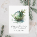 Elegant Watercolor Christmas Ornament Greeting Holiday Card<br><div class="desc">Feel free to contact me if you need any help or new item. I respond soon.</div>