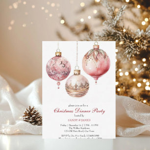 Elegant Watercolor Christmas Party Invite