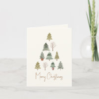 Elegant Watercolor Christmas Pine Trees Non Photo