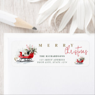 Elegant Watercolor Christmas Sleigh 