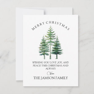 Elegant Watercolor Christmas Tree Family Card