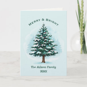 Elegant Watercolor Christmas Tree Holiday Card