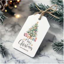 Elegant Watercolor Christmas Tree & Presents