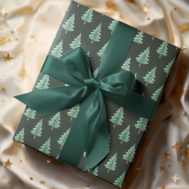 Elegant Watercolor Christmas Tree Wrapping Paper (Creator Uploaded)