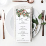 Elegant Watercolor Christmas Wedding Menu<br><div class="desc">This beautiful menu is perfect for your next event! Easily edit the menu items and display this beautiful design on each plate!

See the entire collection for more matching items!</div>