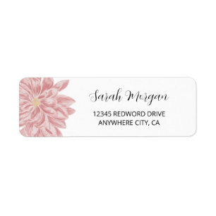 Elegant Watercolor Chrysanthemum Return Address