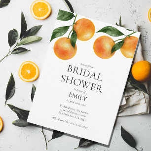 Elegant Watercolor Citrus Fruit Bridal Shower Invitation