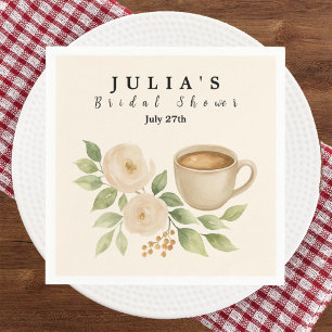 Elegant Watercolor Coffee Bridal Shower  Napkin