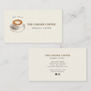 Elegant watercolor Coffee shop  Business Card